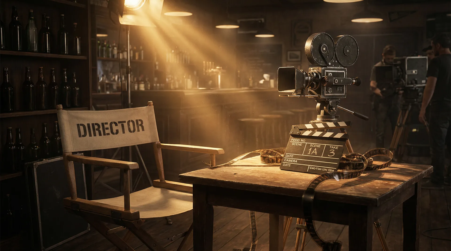 电影拍摄幕后场景 - 导演椅与场记板 黑桃TV 幕后故事